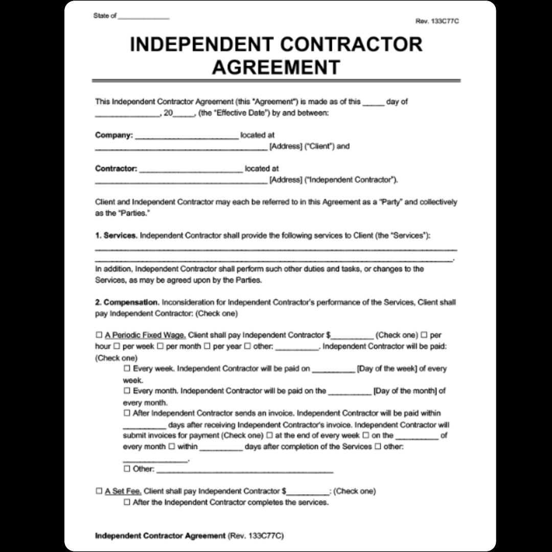 Legal documents - Independent Contractor Agreement generated with AI